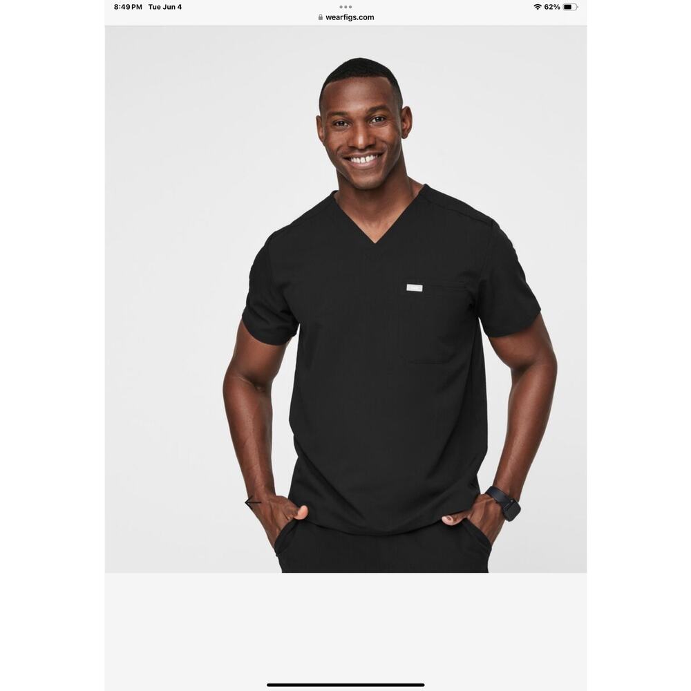 Figs men Leon Three-Pocket Scrub Top black